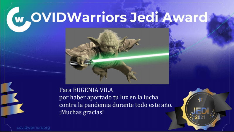 Diploma otorgado por covidwarriors.org